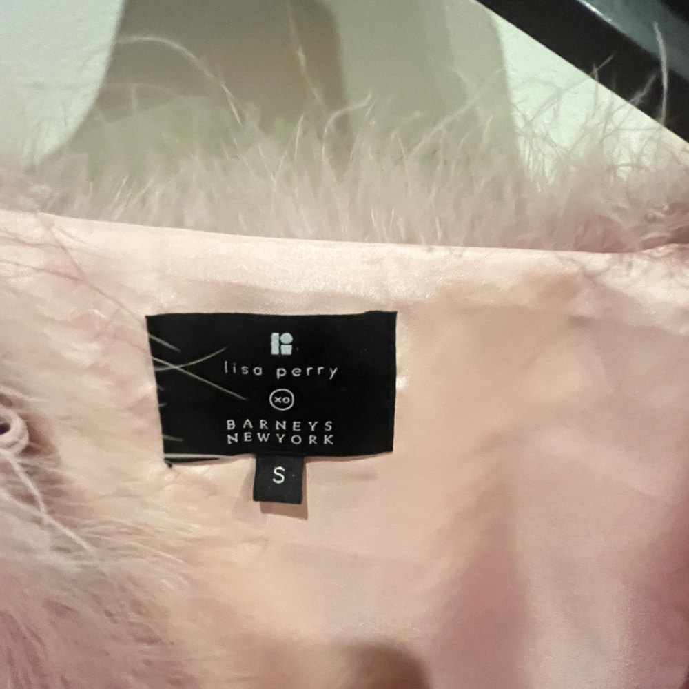 Lisa Perry Blush Feathered Vest - Picture 8 of 10